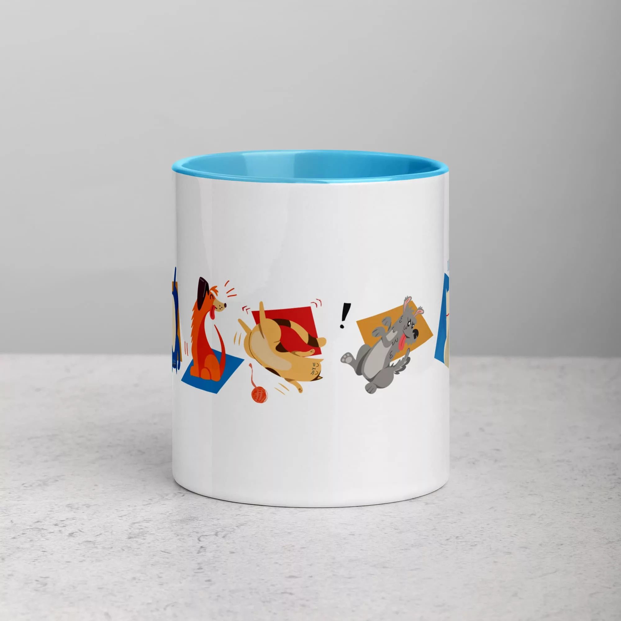 taza animales color interior azul 11oz front | Supertazas