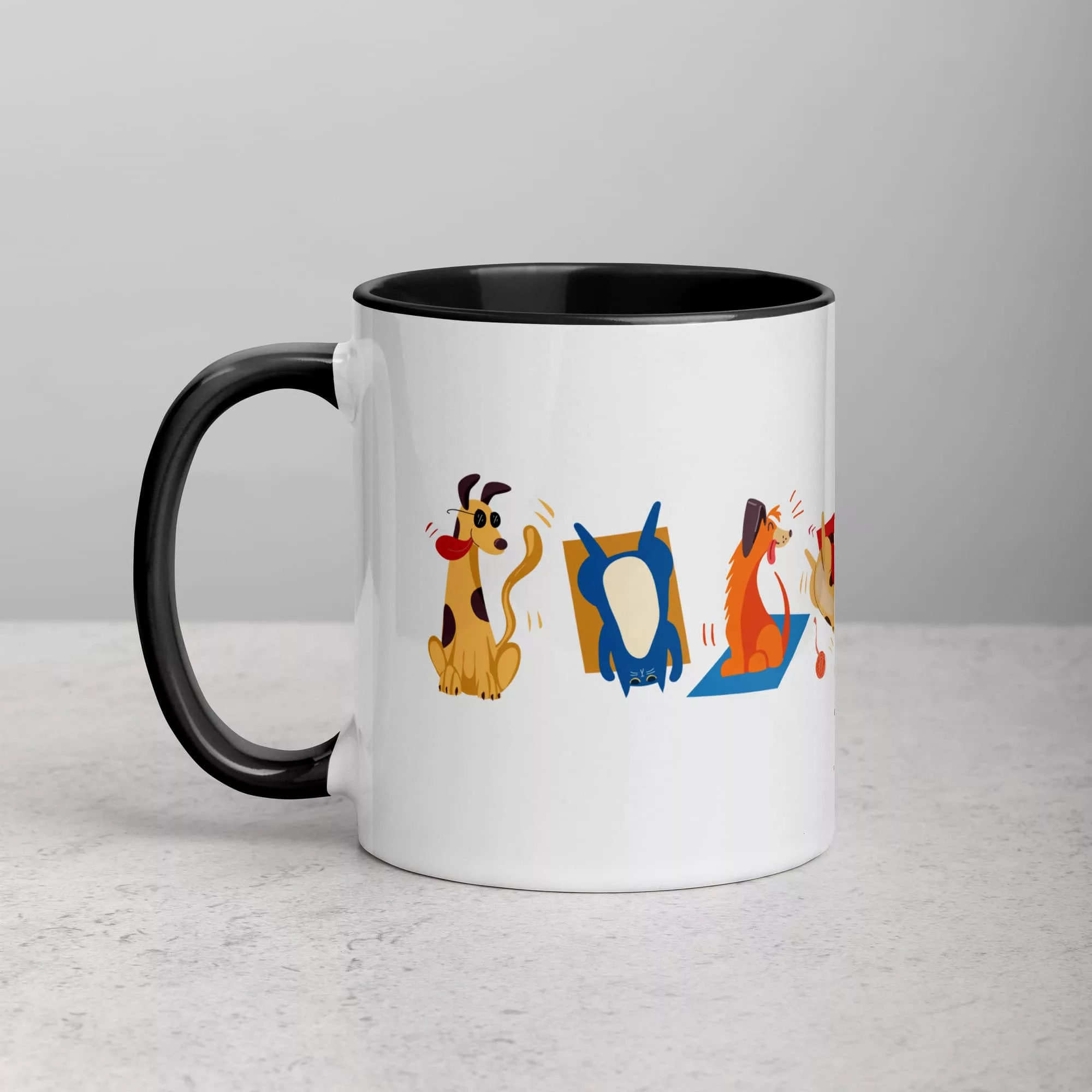 taza animales color interior negro 11oz left | Supertazas