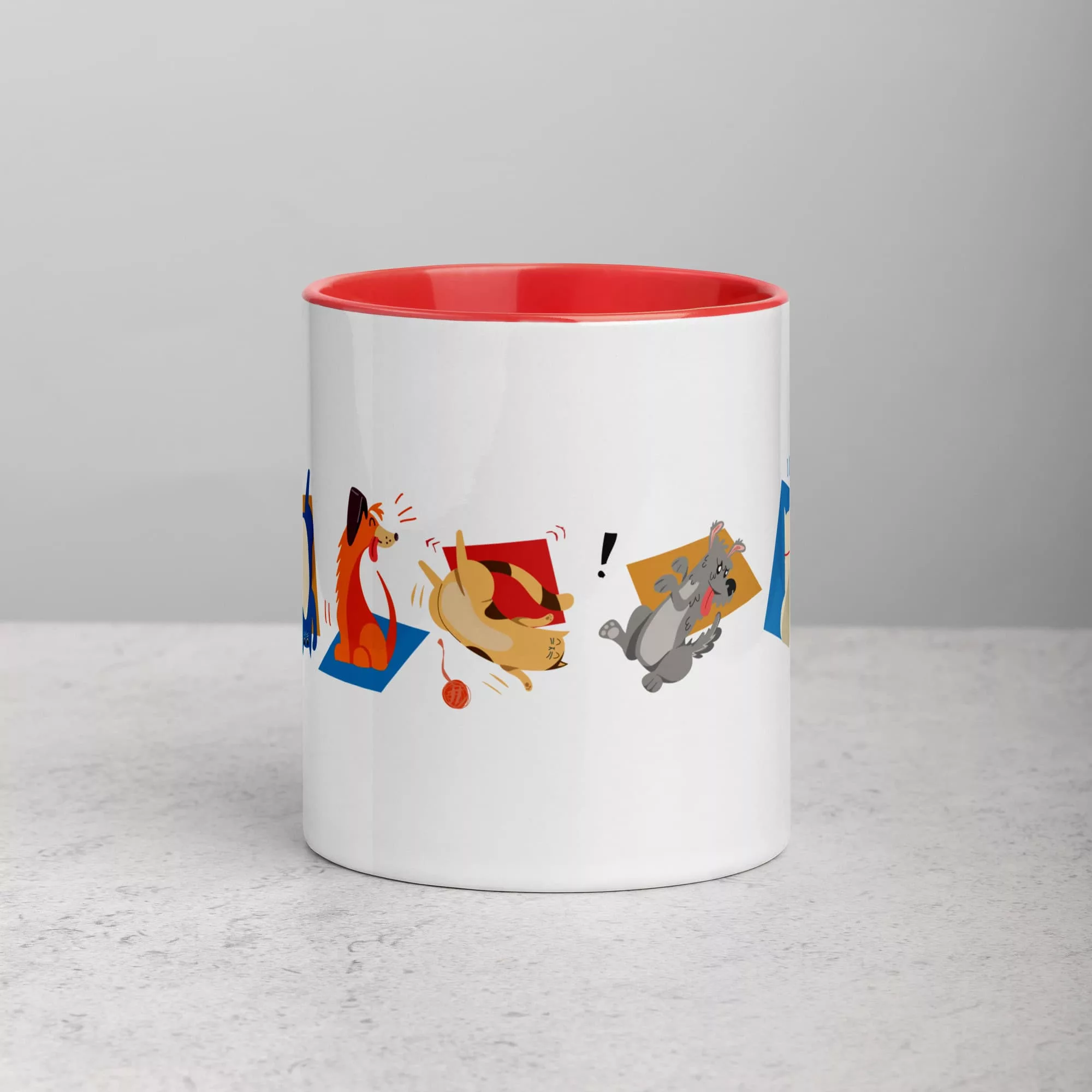 taza animales color interior rojo 11oz front | Supertazas