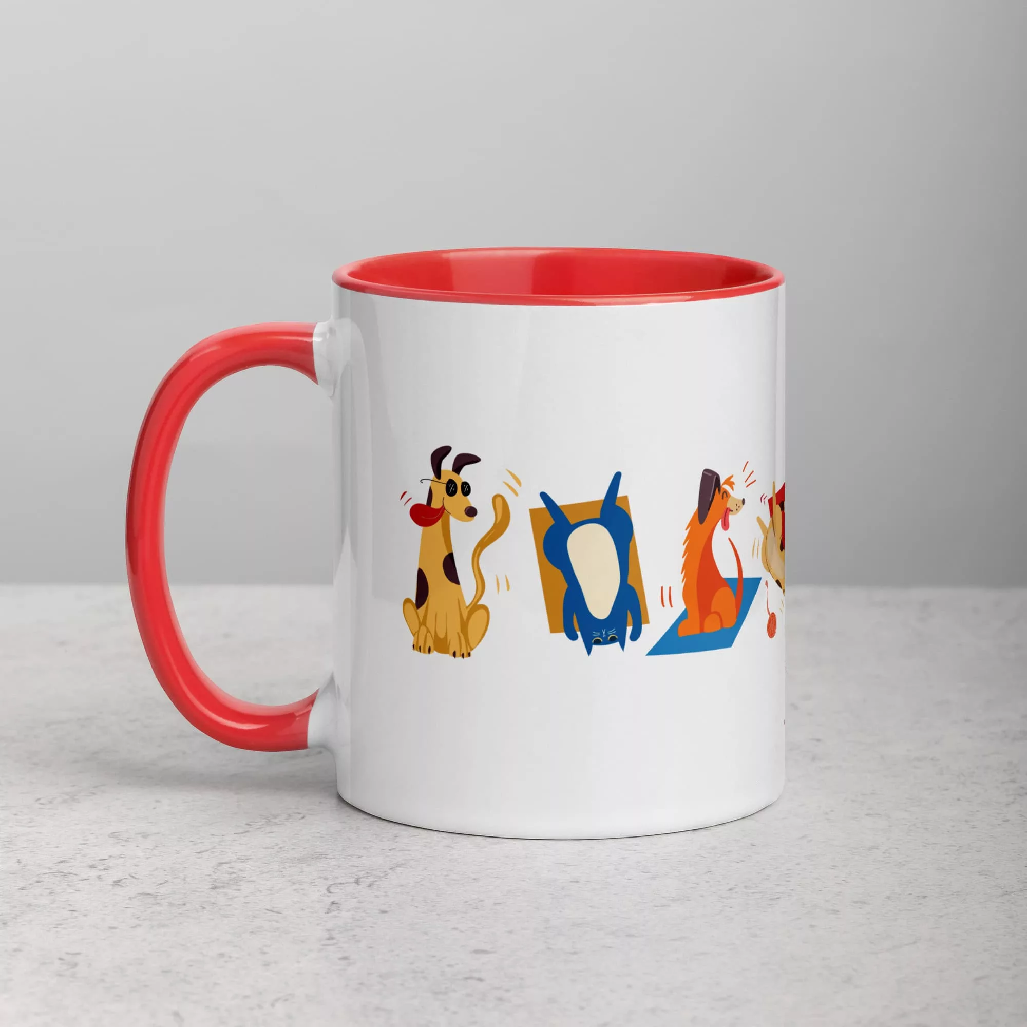 taza animales color interior rojo 11oz left | Supertazas