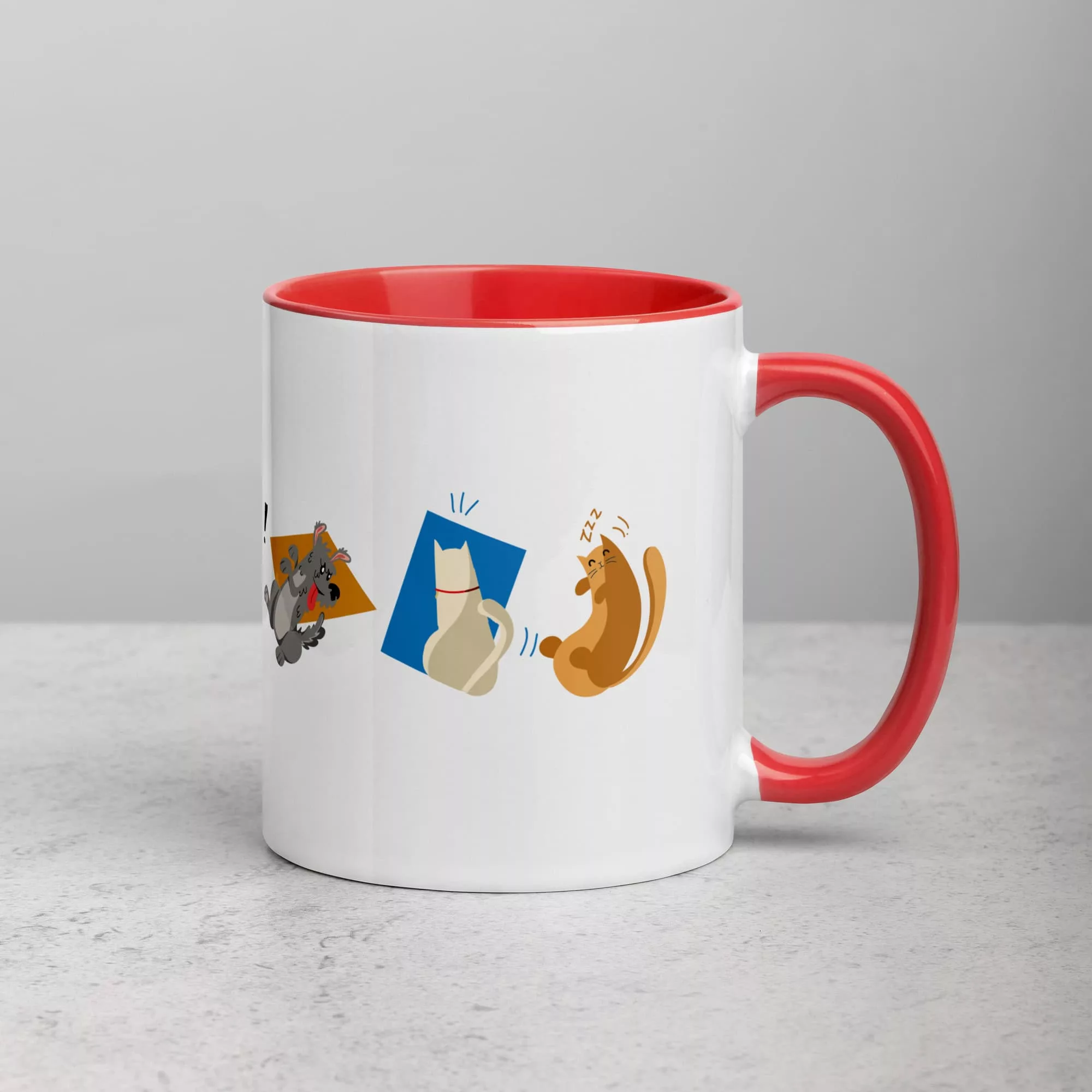 taza animales color interior rojo 11oz right | Supertazas