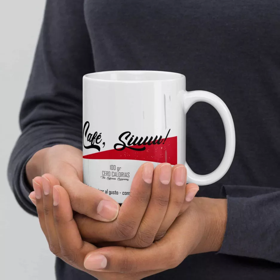 taza cola no cafe siuu blanca brillante blanco 11oz right | Supertazas