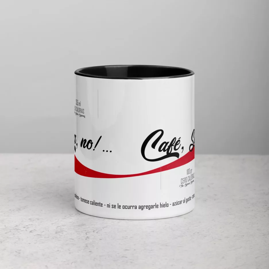 taza cola no cafe siuu color interior negro 11oz front | Supertazas