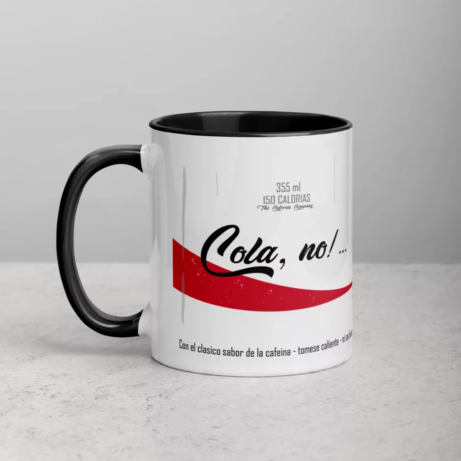 taza cola no cafe siuu color interior negro 11oz left | Supertazas