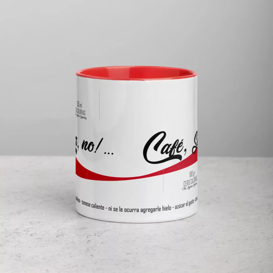 taza cola no cafe siuu color interior rojo 11oz front | Supertazas