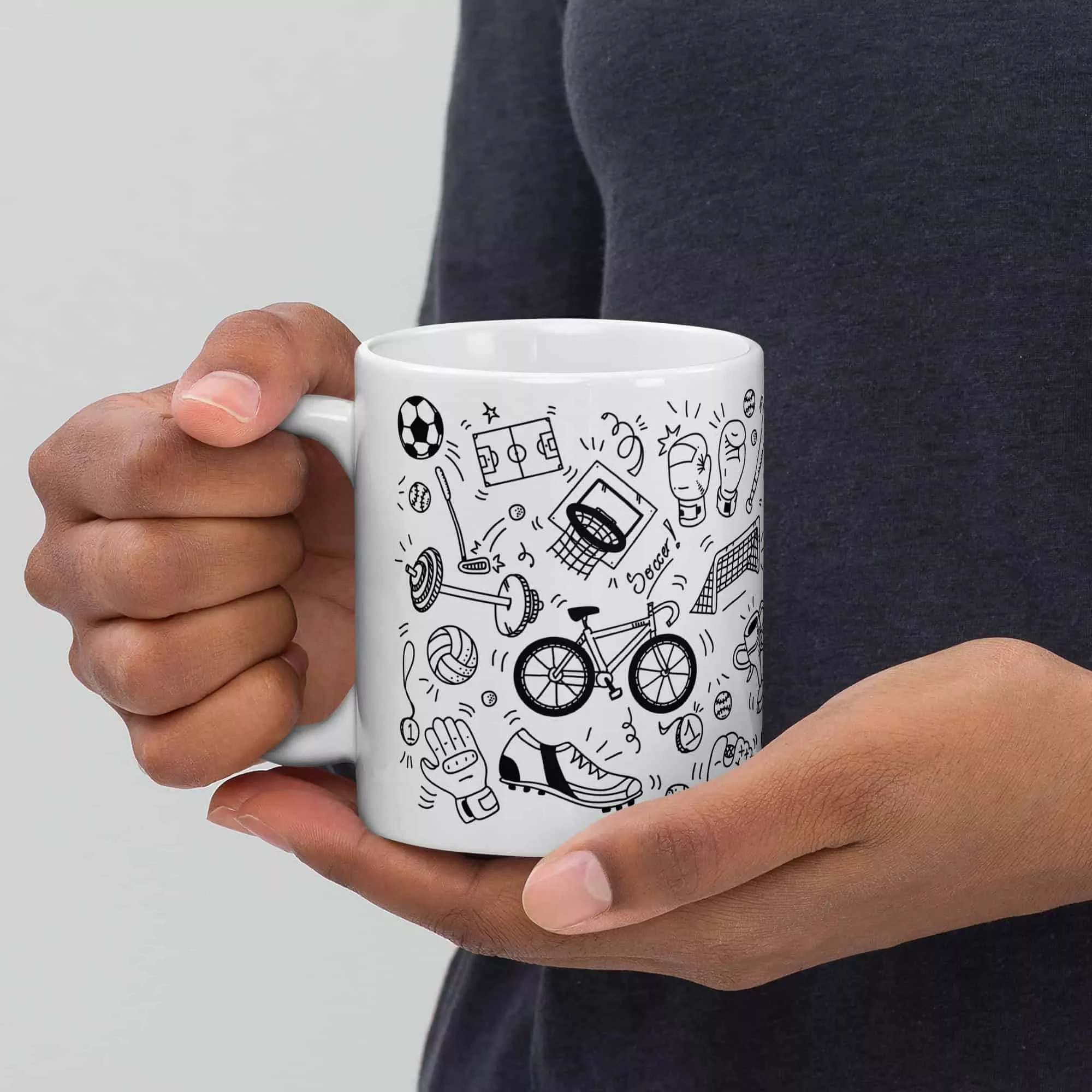 Taza Deportes Blanca Brillante Blanco 11Oz Left - Supertazas taza deportes blanca brillante blanco 11oz left | Supertazas