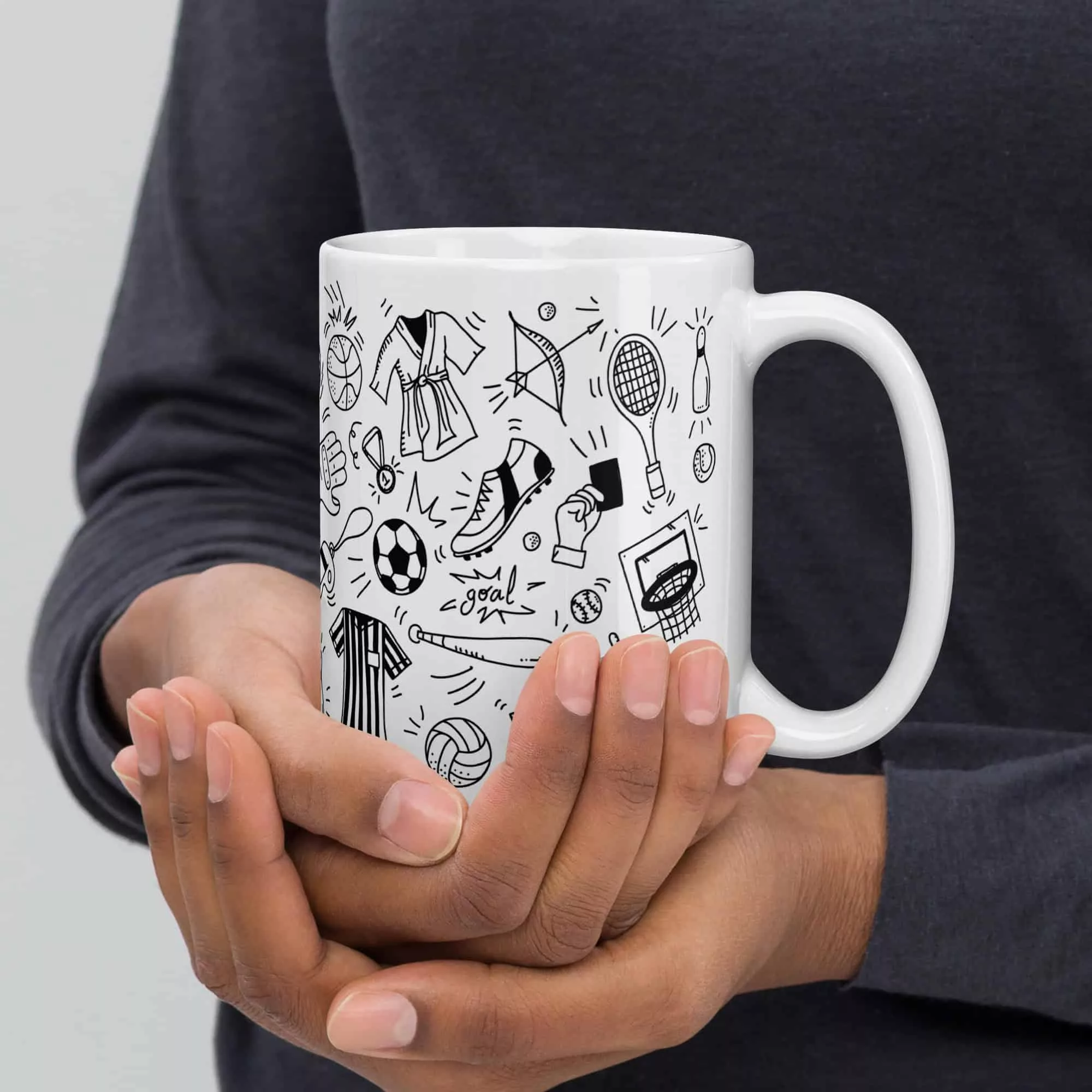 Taza Deportes Blanca Brillante Blanco 11Oz Right - Supertazas taza deportes blanca brillante blanco 11oz right 1 | Supertazas