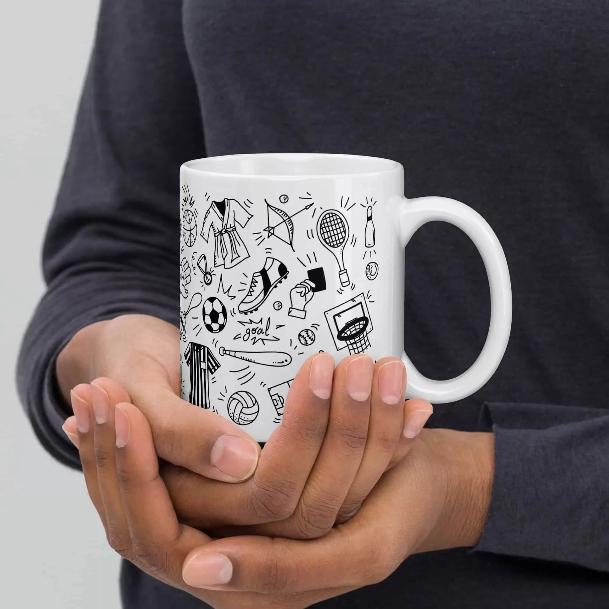 Taza Deportes Blanca Brillante Blanco 11Oz Right - Supertazas taza deportes blanca brillante blanco 11oz right 2 | Supertazas