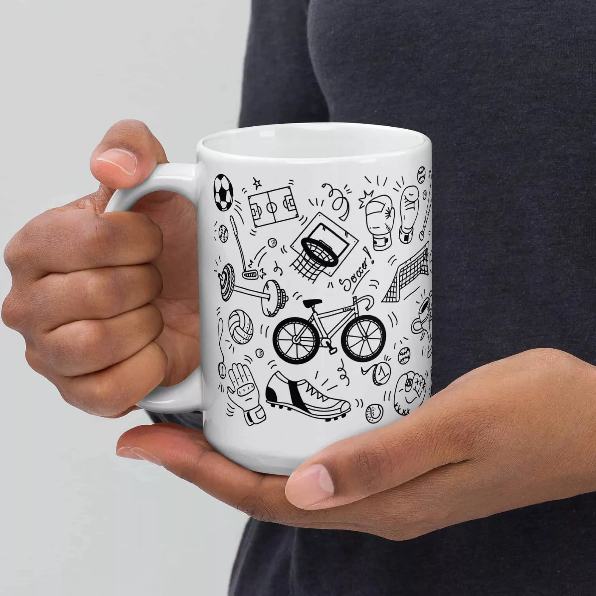 Taza Deportes Blanca Brillante Blanco 11Oz Right - Supertazas taza deportes blanca brillante blanco 11oz right | Supertazas