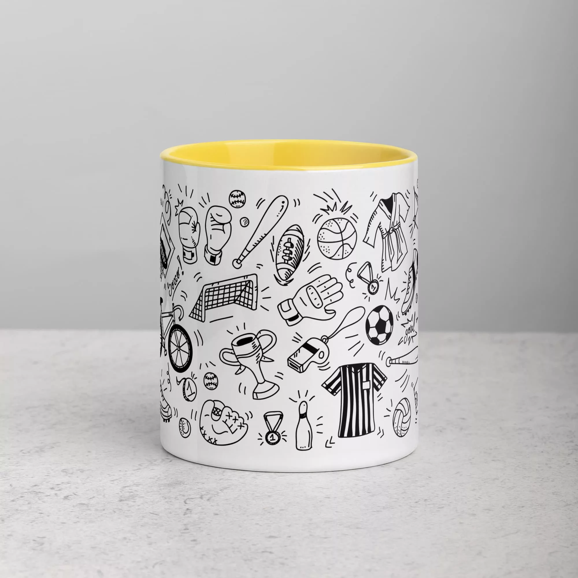 Taza Deportes Color Interior Amarillo 11Oz Front - Supertazas taza deportes color interior amarillo 11oz front | Supertazas