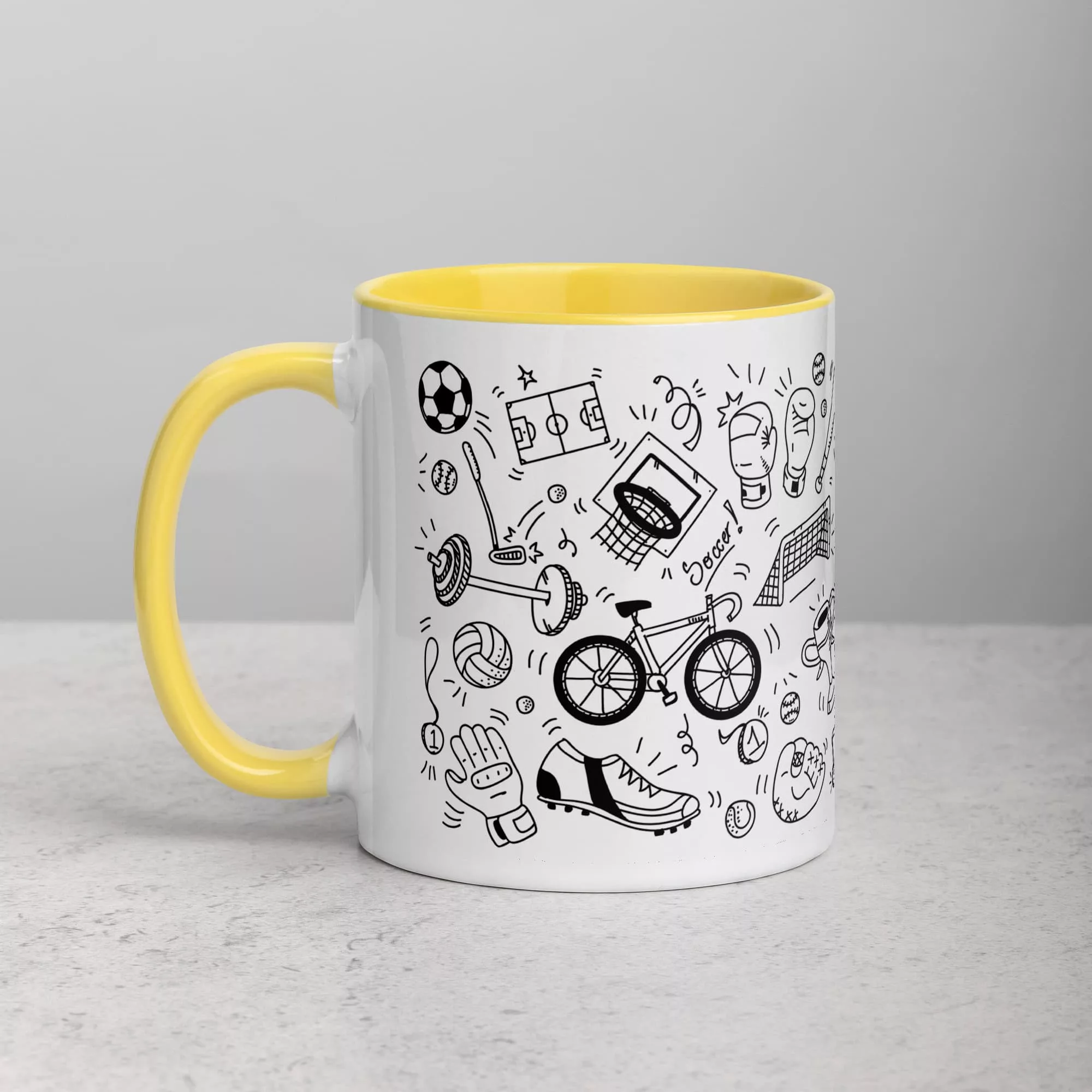 Taza Deportes Color Interior Amarillo 11Oz Left - Supertazas taza deportes color interior amarillo 11oz left | Supertazas