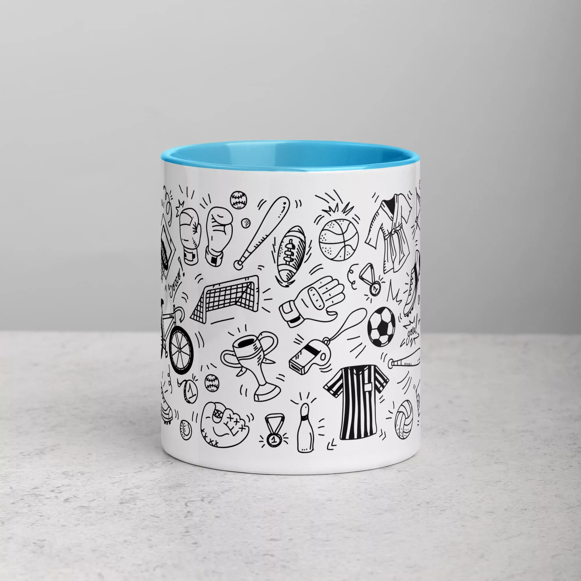 Taza Deportes Color Interior Azul 11Oz Front - Supertazas taza deportes color interior azul 11oz front | Supertazas