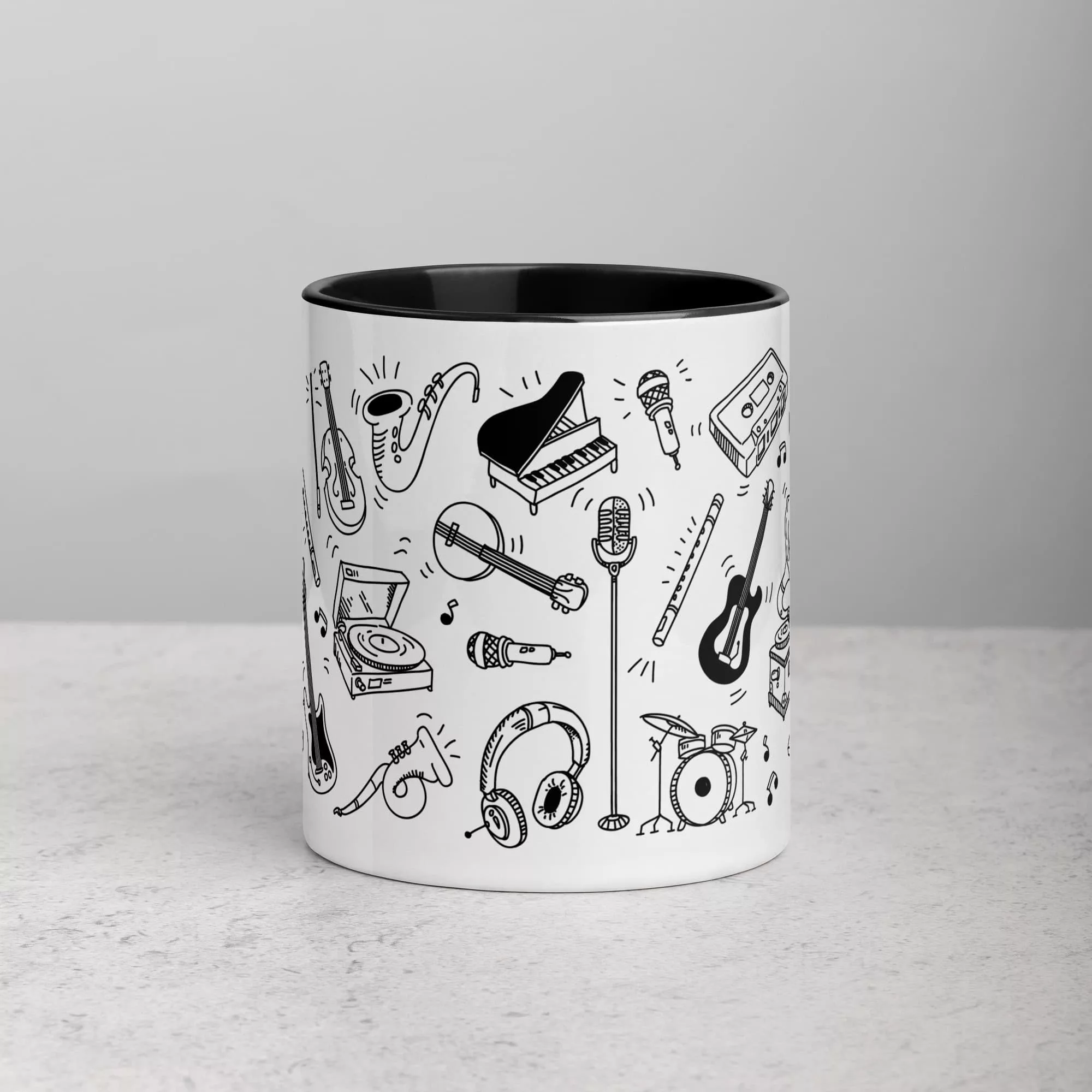 taza instrumentos musicales color interior negro 11oz front | Supertazas
