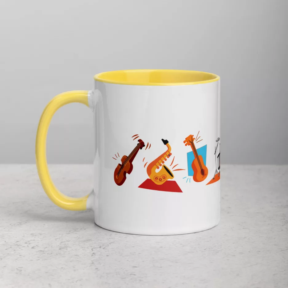 Taza Instrumentos Color Interior Amarillo 11Oz Left - Supertazas taza instrumentos color interior amarillo 11oz left | Supertazas