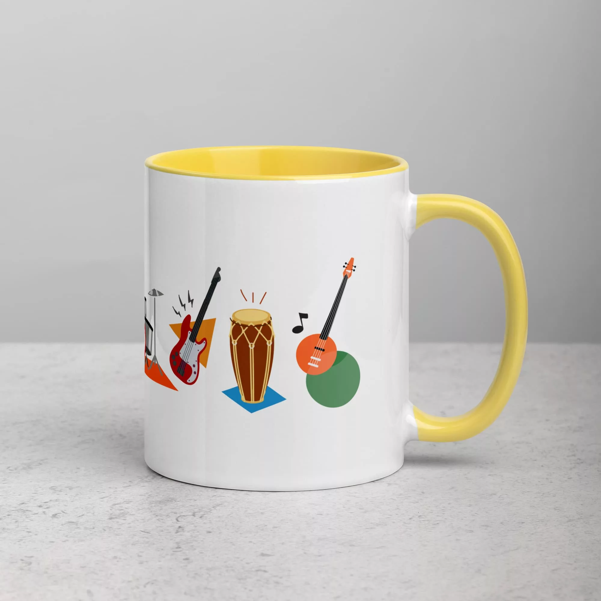taza instrumentos color interior amarillo 11oz right | Supertazas