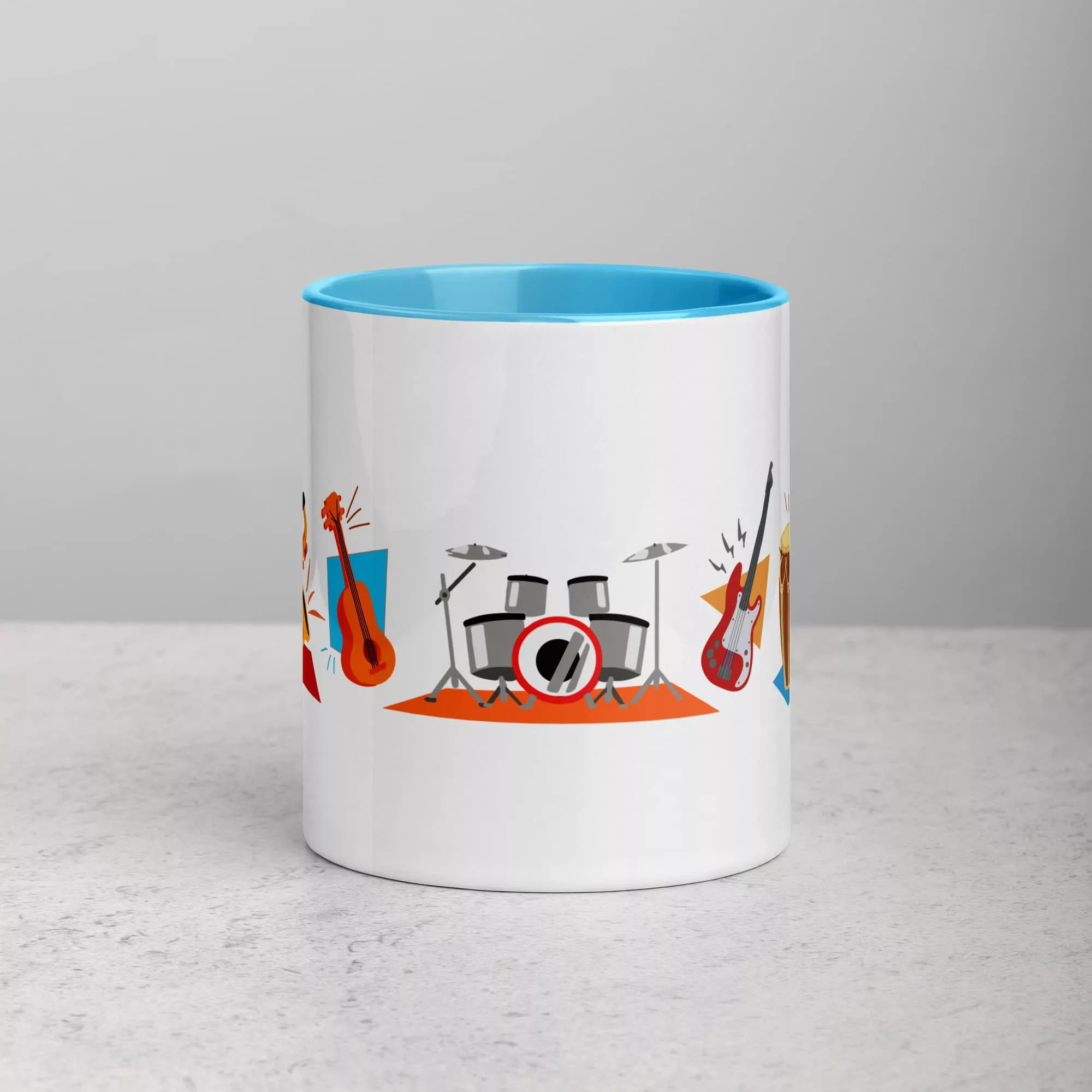 taza instrumentos color interior azul 11oz front | Supertazas