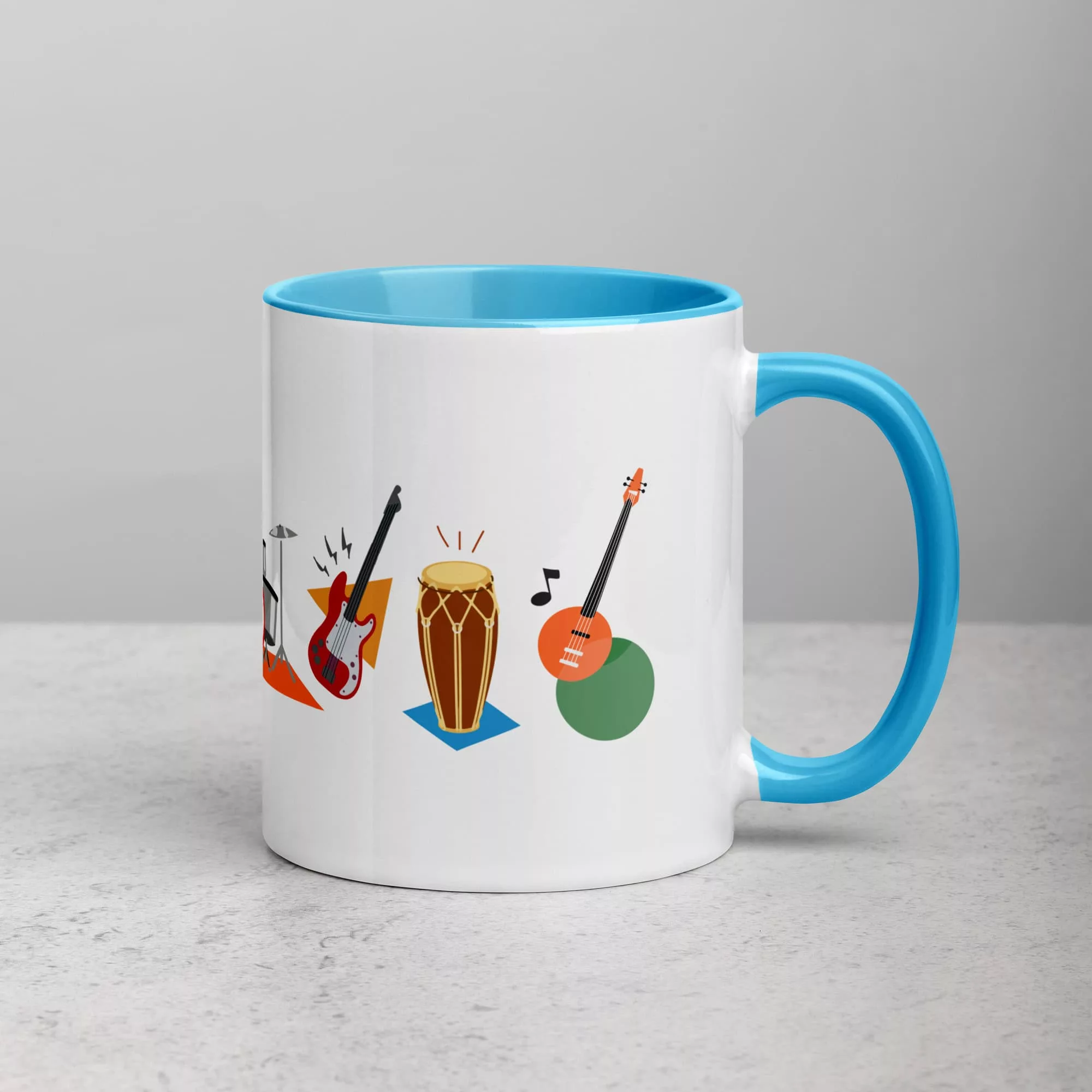 taza instrumentos color interior azul 11oz right | Supertazas