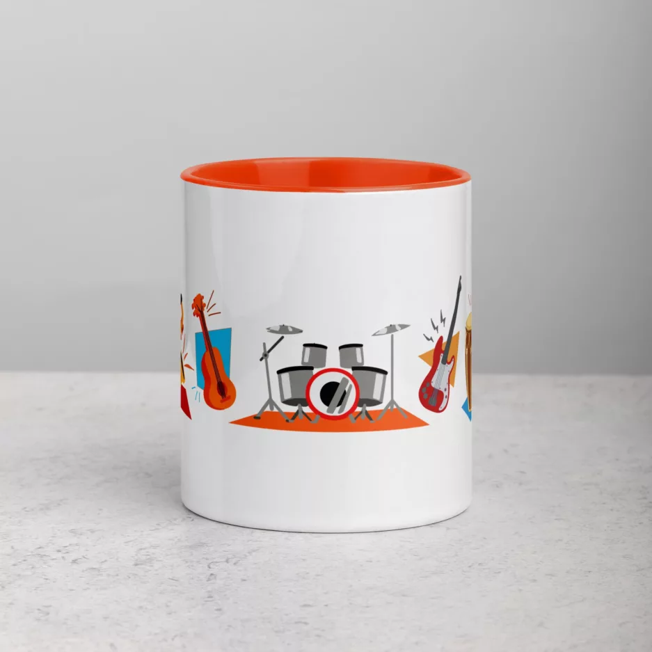 Taza Instrumentos Color Interior Naranja 11Oz Front - Supertazas taza instrumentos color interior naranja 11oz front | Supertazas