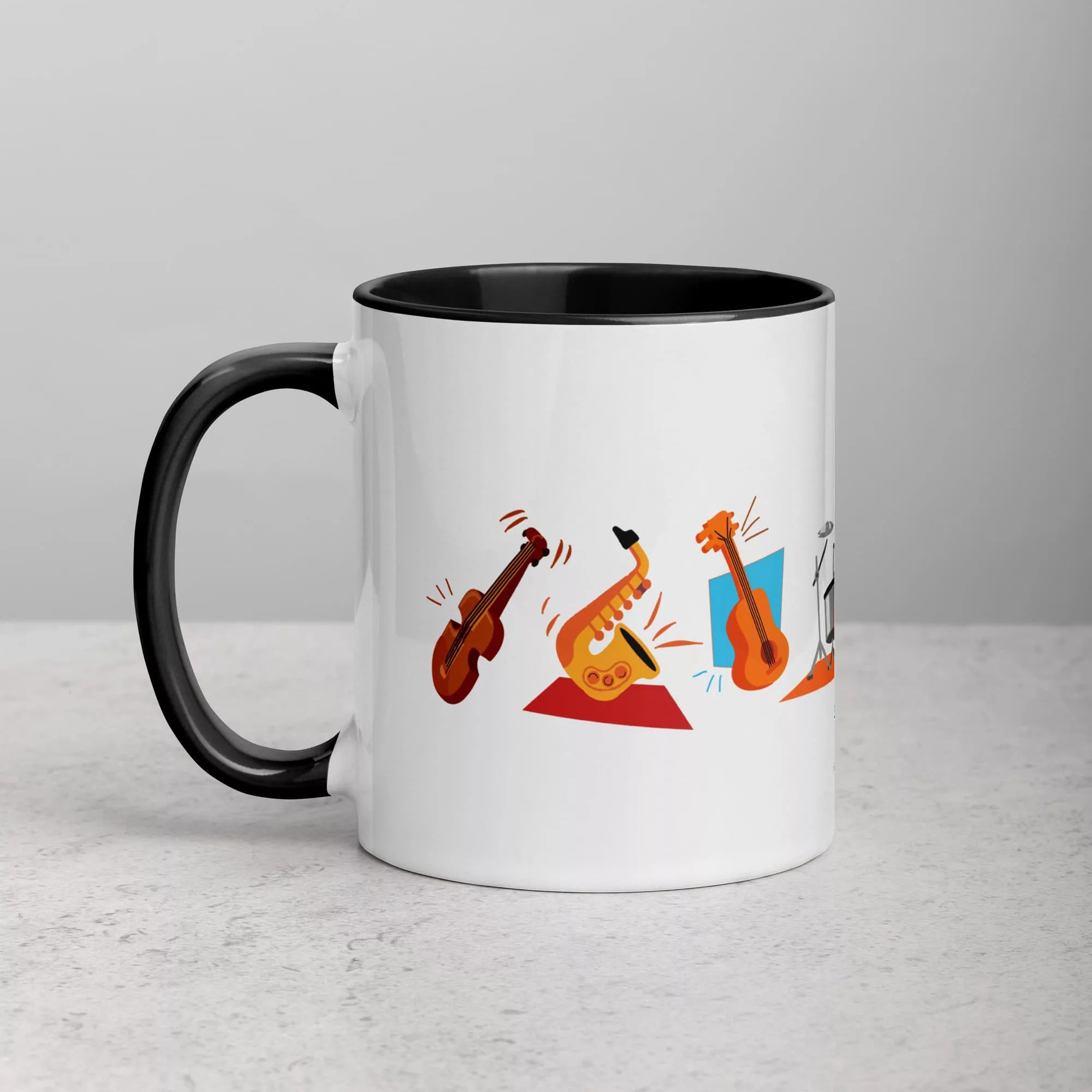 taza instrumentos color interior negro 11oz left | Supertazas
