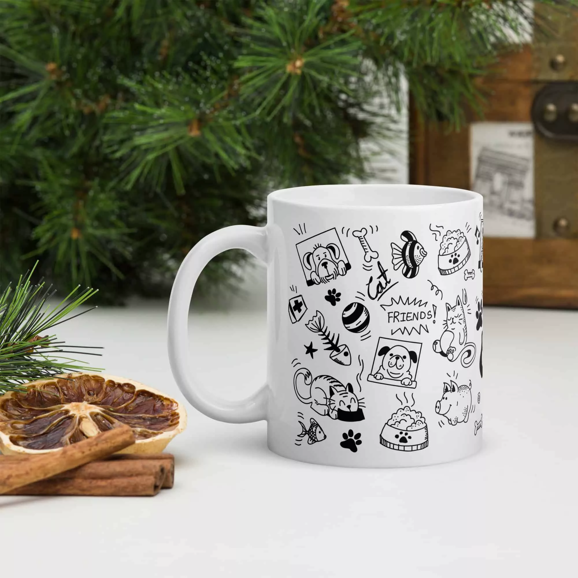 Taza Mascotas Blanca Brillante Blanco 11Oz Left - Supertazas taza mascotas blanca brillante blanco 11oz left 1 | Supertazas