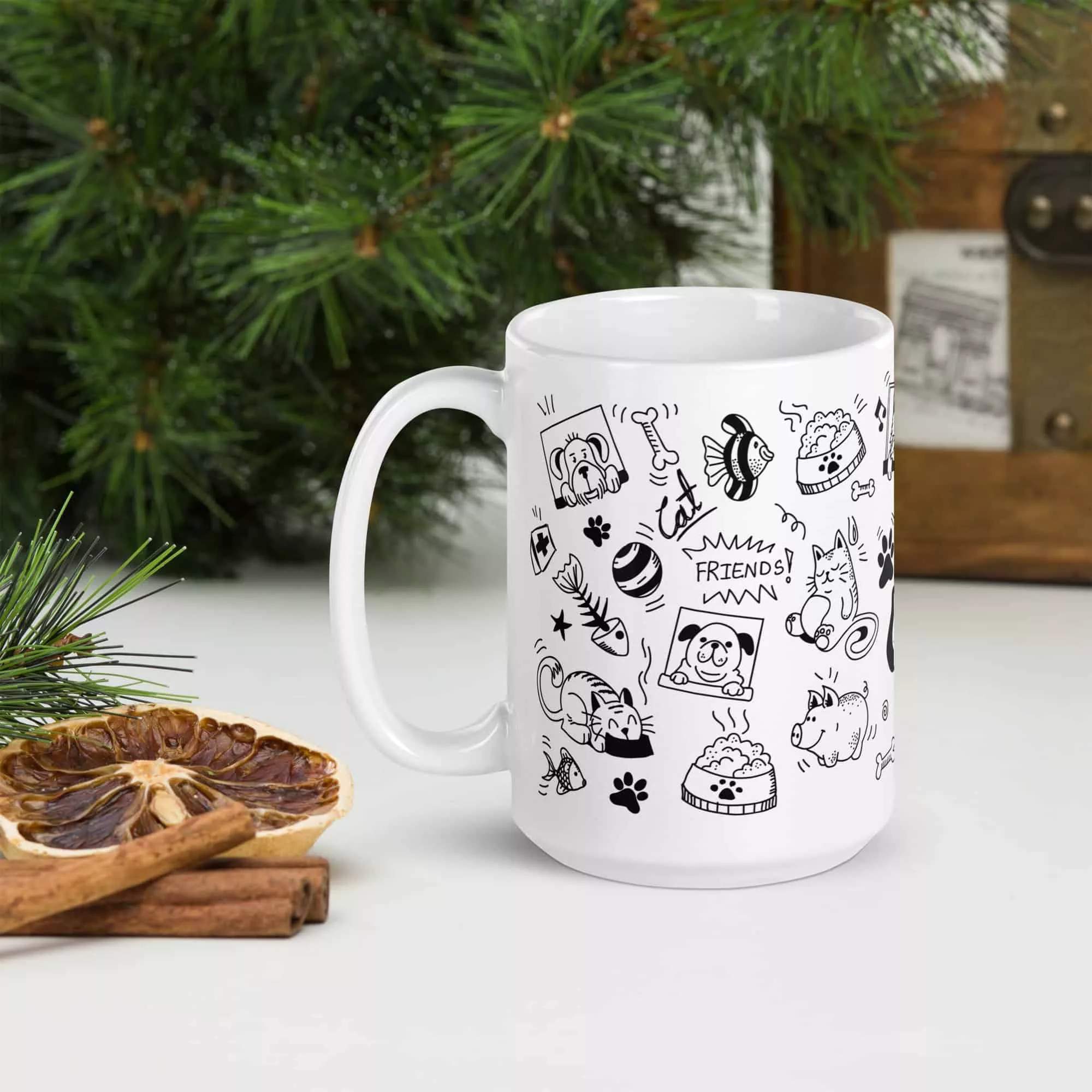 Taza Mascotas Blanca Brillante Blanco 11Oz Left - Supertazas taza mascotas blanca brillante blanco 11oz left | Supertazas