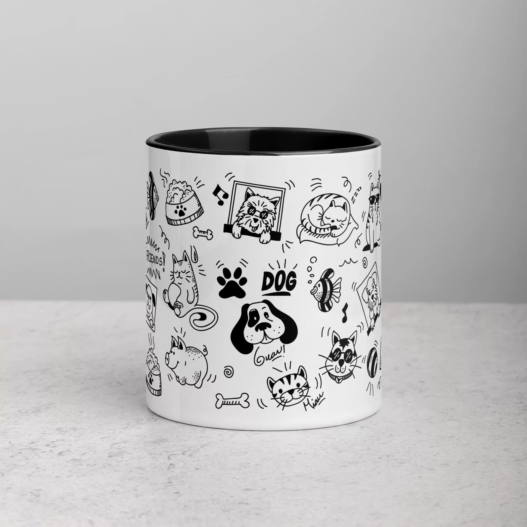 Taza Mascotas Color Interior Negro 11Oz Front - Supertazas taza mascotas color interior negro 11oz front | Supertazas