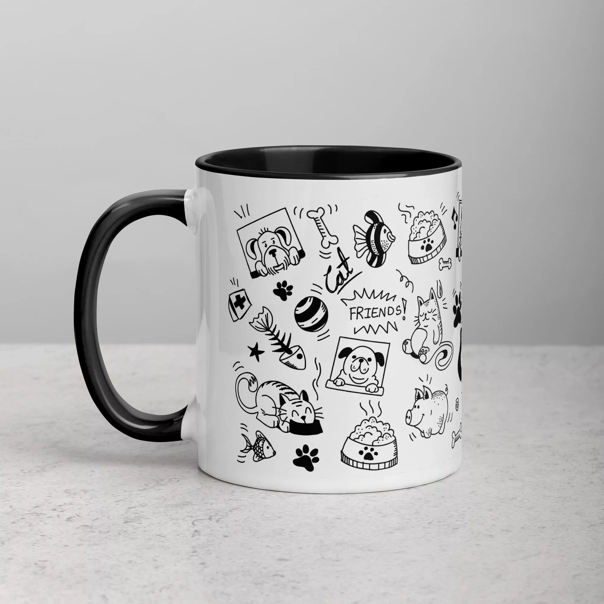 Taza Mascotas Color Interior Negro 11Oz Left - Supertazas taza mascotas color interior negro 11oz left | Supertazas