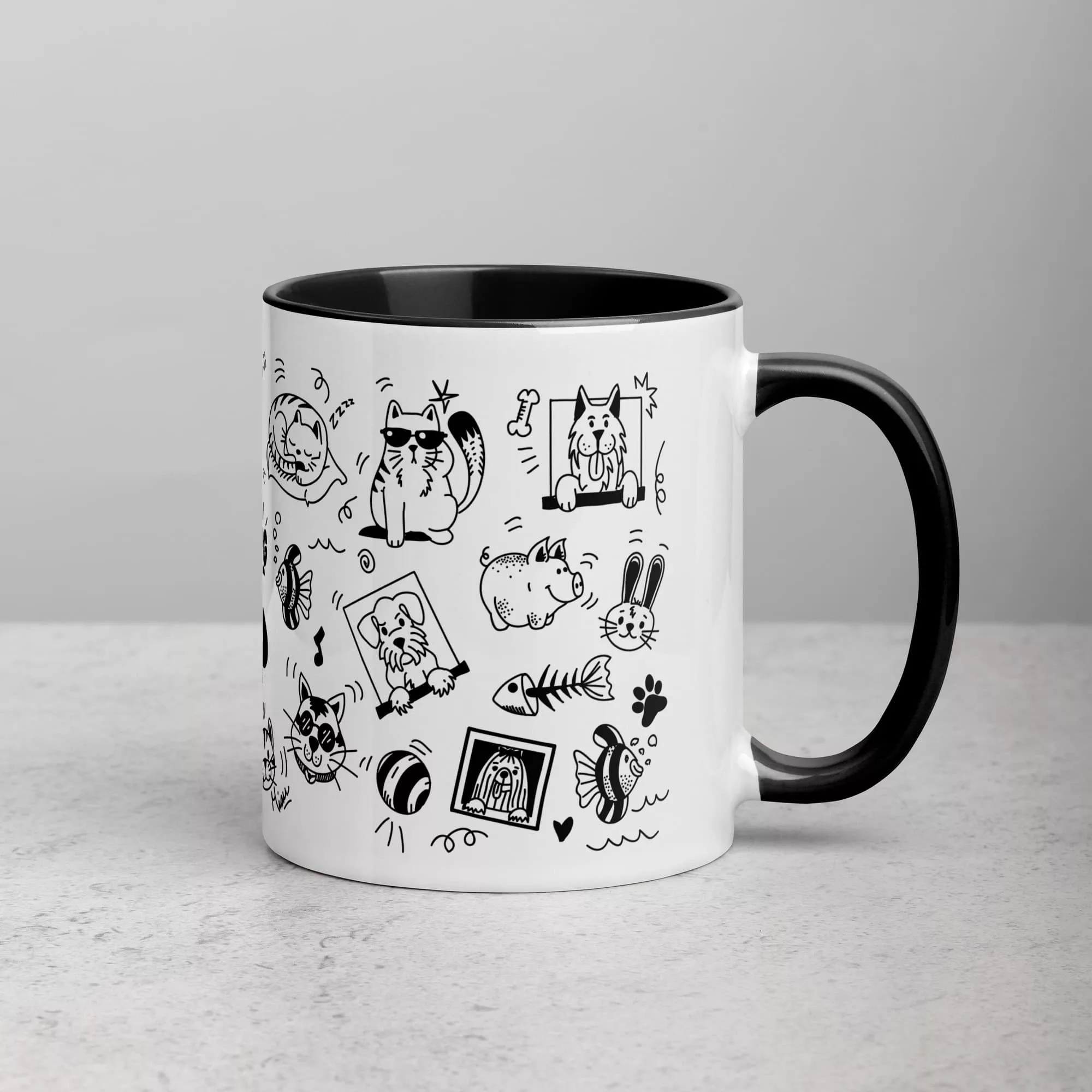 Taza Mascotas Color Interior Negro 11Oz Right - Supertazas taza mascotas color interior negro 11oz right | Supertazas