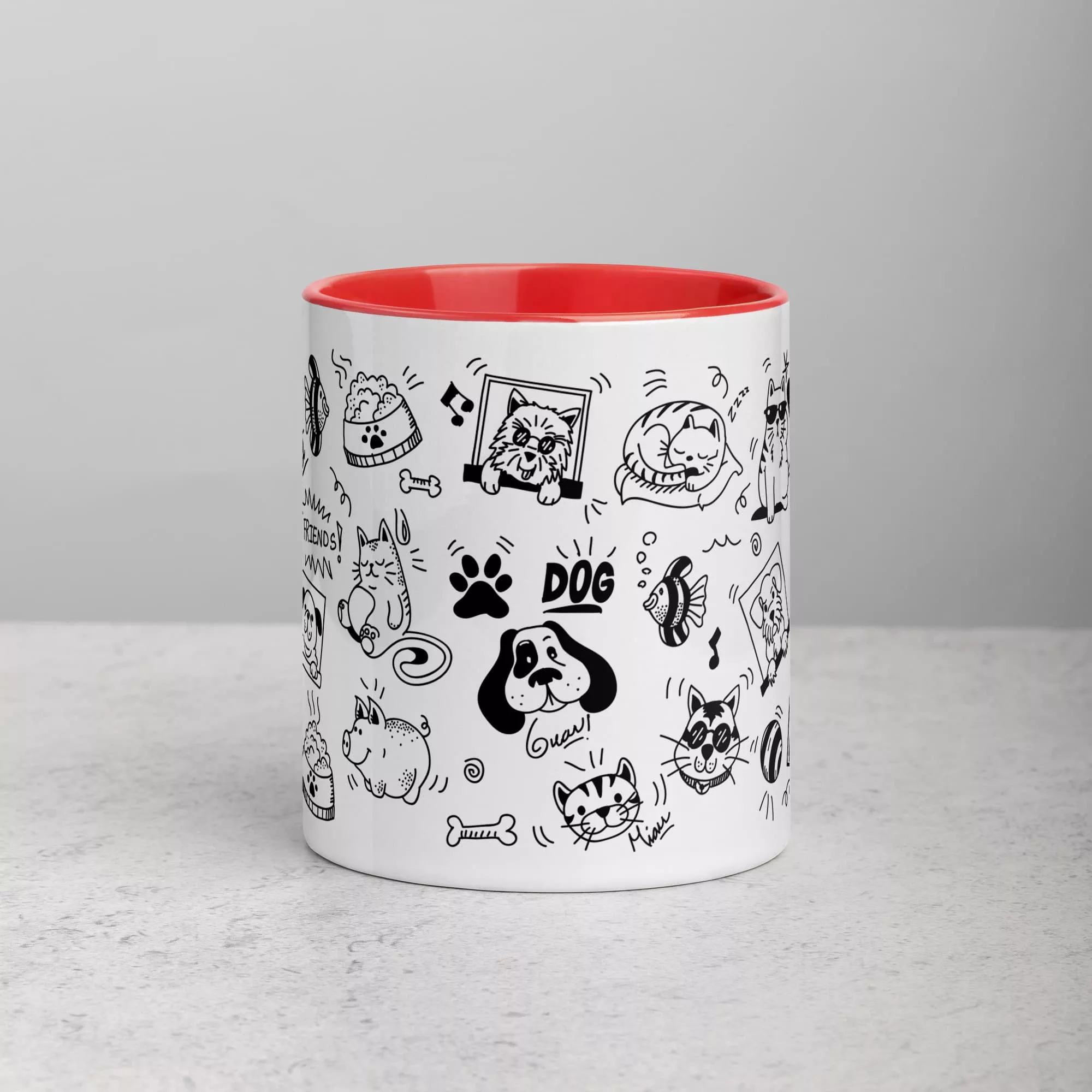 Taza Mascotas Color Interior Rojo 11Oz Front - Supertazas taza mascotas color interior rojo 11oz front | Supertazas