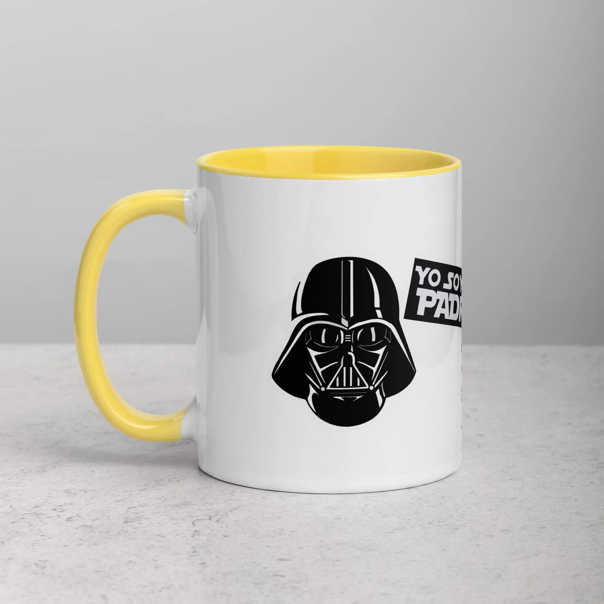 Taza Darth Vader Yo Soy Tu Padre Color Interior Amarillo 11Oz Left - Supertazas taza darth vader yo soy tu padre color interior amarillo 11oz left | Supertazas