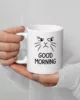 taza gato good moorning blanca brillante blanco 11oz left | Supertazas