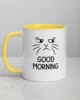 taza gato good moorning color interior amarillo 11oz left | Supertazas