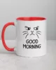 taza gato good moorning color interior rojo 11oz left | Supertazas