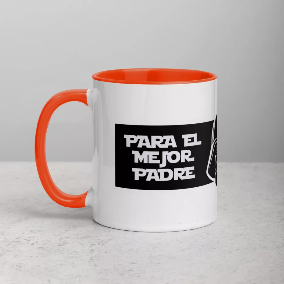 Taza Para El Mejor Padre De La Galaxia Color Interior Naranja 11Oz Left - Supertazas taza para el mejor padre de la galaxia color interior naranja 11oz left | Supertazas