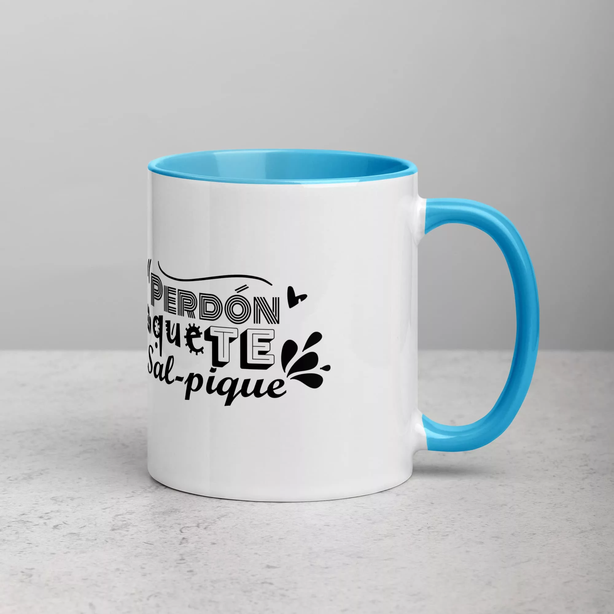 taza shakira perdon que te sal pique color interior azul 11oz right | Supertazas