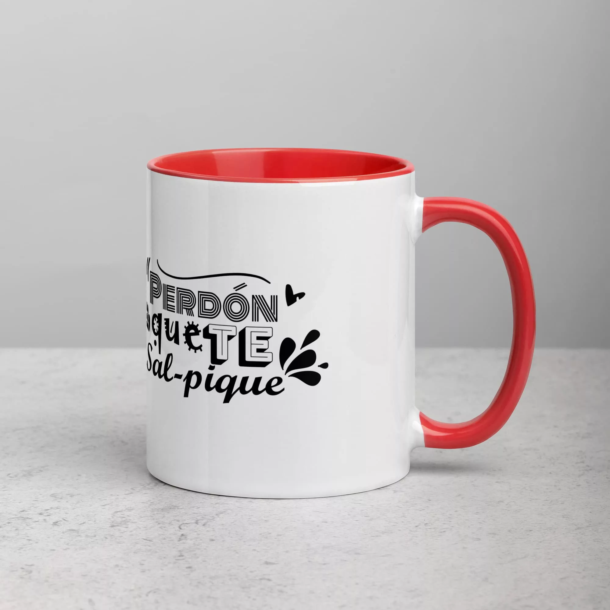 taza shakira perdon que te sal pique color interior rojo 11oz right | Supertazas