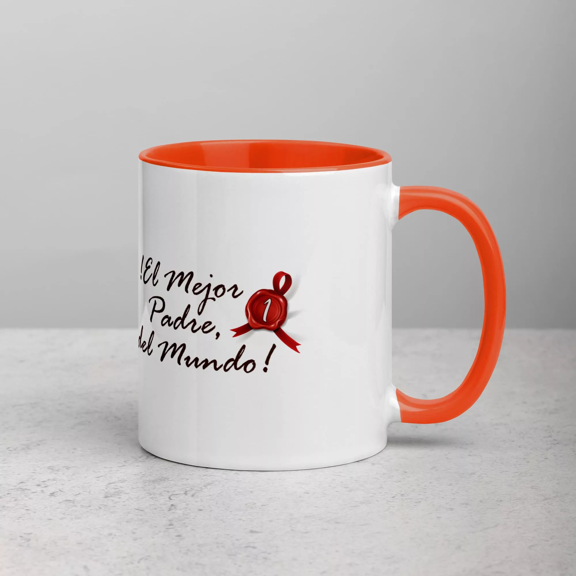 Taza El Mejor Padre Del Mundo Color Interior Naranja 11Oz Right - Supertazas taza el mejor padre del mundo color interior naranja 11oz right | Supertazas