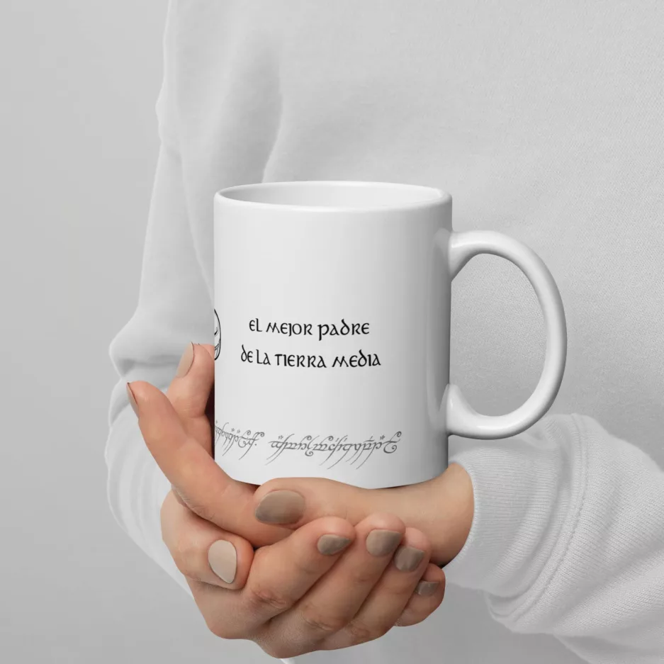 Taza El Senor De Los Anillos El Mejor Padre De La Tierra Media Blanca Brillante Blanco 11Oz Right - Supertazas taza el senor de los anillos el mejor padre de la tierra media blanca brillante blanco 11oz right | Supertazas