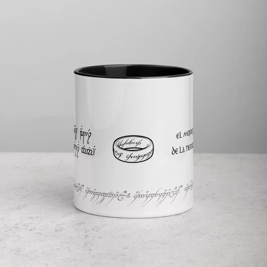 Taza El Senor De Los Anillos El Mejor Padre De La Tierra Media Color Interior Negro 11Oz Front - Supertazas taza el senor de los anillos el mejor padre de la tierra media color interior negro 11oz front | Supertazas