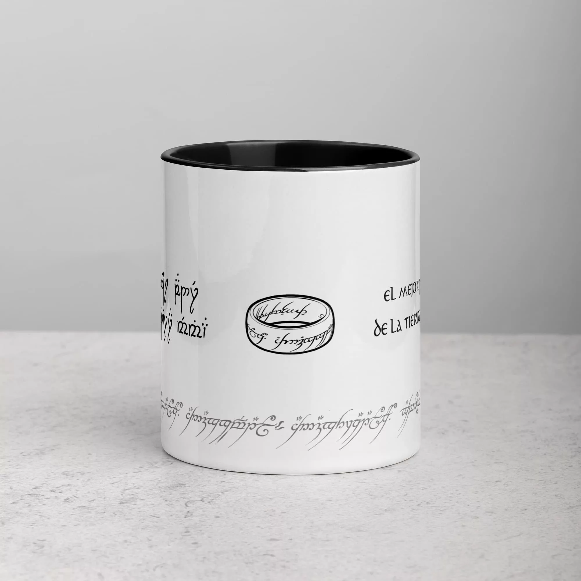 taza el senor de los anillos el mejor padre de la tierra media color interior negro 11oz front | Supertazas
