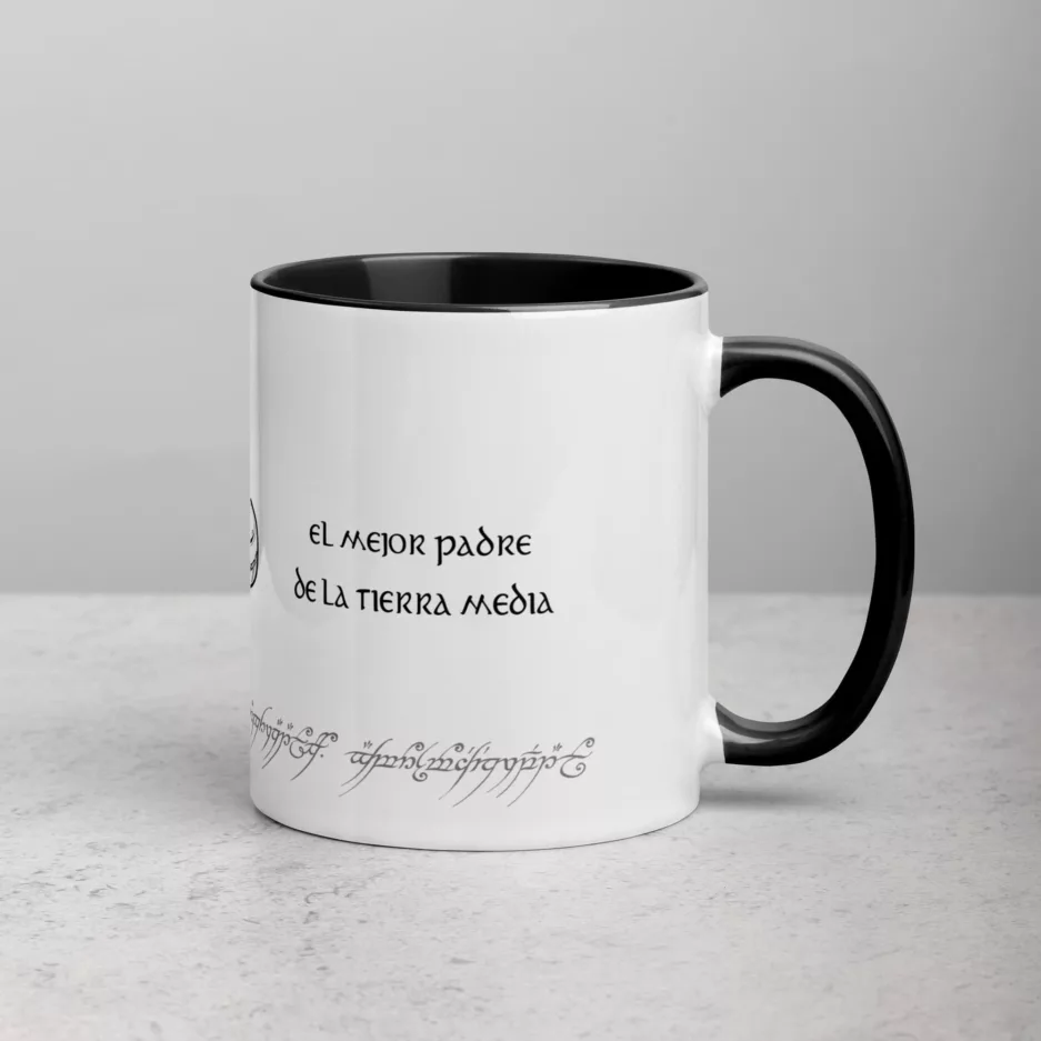 Taza El Senor De Los Anillos El Mejor Padre De La Tierra Media Color Interior Negro 11Oz Right - Supertazas taza el senor de los anillos el mejor padre de la tierra media color interior negro 11oz right | Supertazas