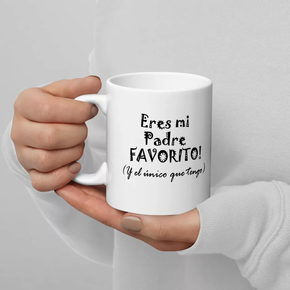 Taza Eres Mi Padre Favorito Y El Unico Blanca Brillante Blanco 11Oz Left - Supertazas taza eres mi padre favorito y el unico blanca brillante blanco 11oz left | Supertazas