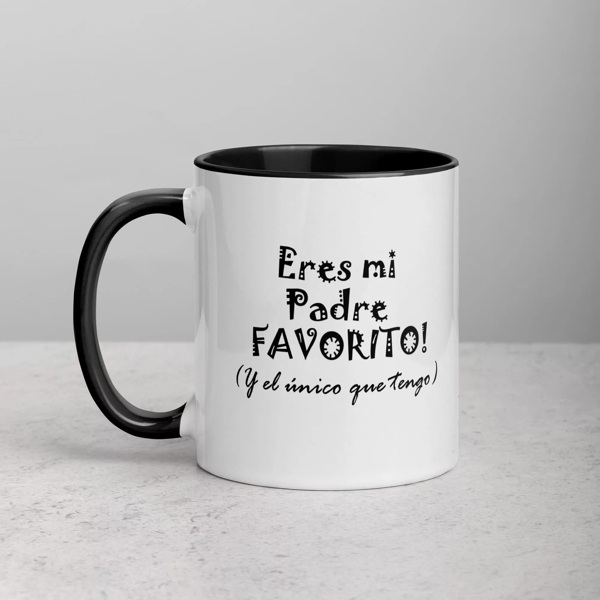 Taza Eres Mi Padre Favorito Y El Unico Color Interior Negro 11Oz Left - Supertazas taza eres mi padre favorito y el unico color interior negro 11oz left | Supertazas