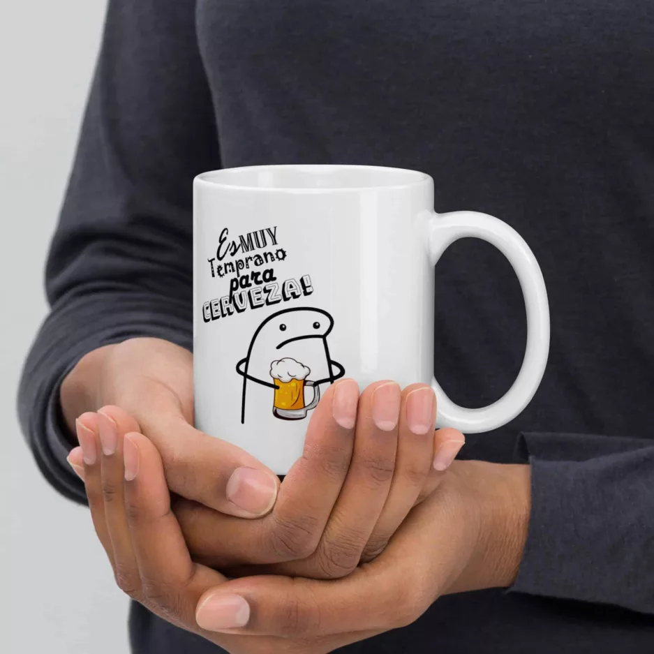Taza Es Muy Temprano Para Cerveza Blanca Brillante Blanco 11Oz Right - Supertazas taza es muy temprano para cerveza blanca brillante blanco 11oz right | Supertazas