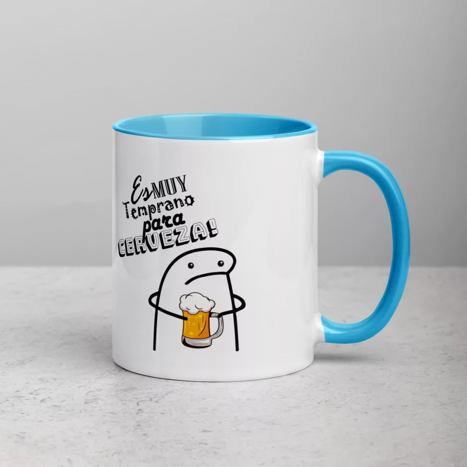 Taza Es Muy Temprano Para Cerveza Color Interior Azul 11Oz Right - Supertazas taza es muy temprano para cerveza color interior azul 11oz right | Supertazas