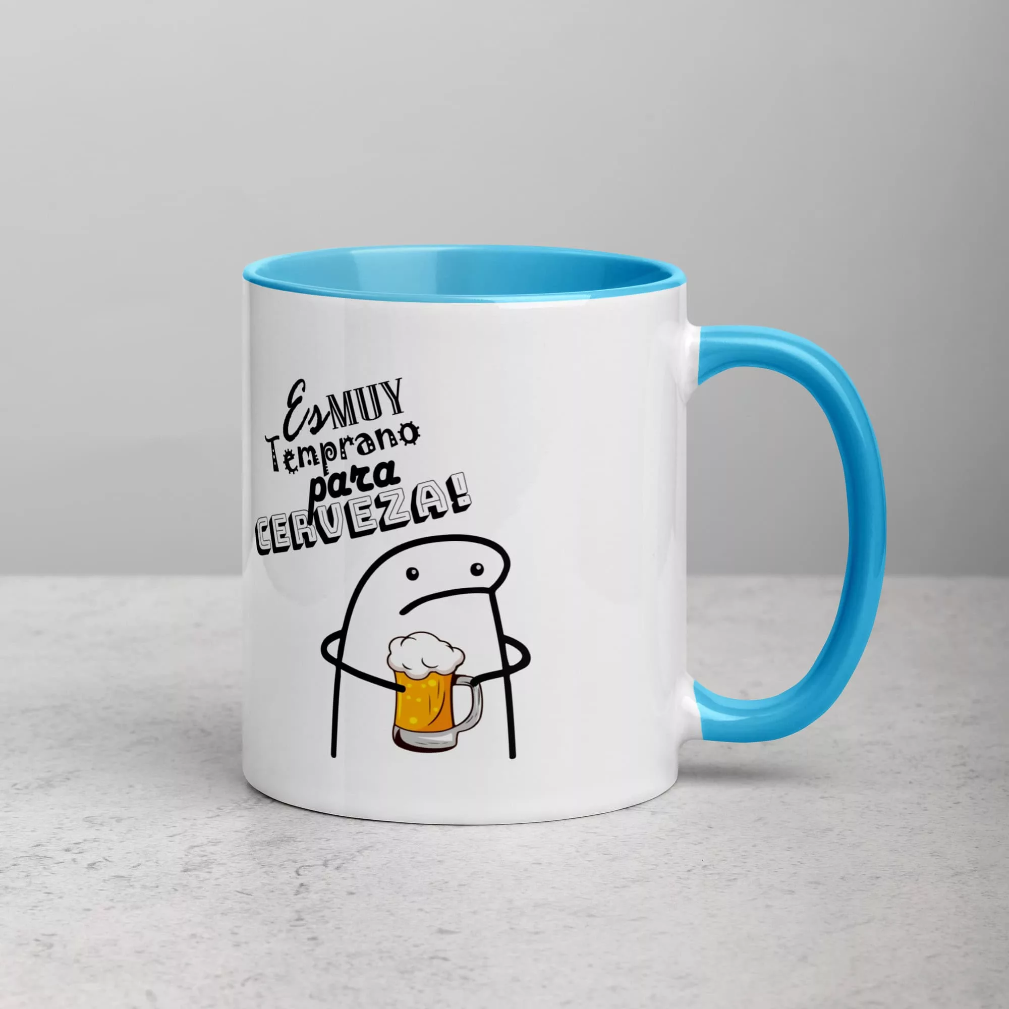 Taza Es Muy Temprano Para Cerveza Color Interior Azul 11Oz Right - Supertazas taza es muy temprano para cerveza color interior azul 11oz right | Supertazas