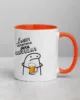 taza es muy temprano para cerveza color interior naranja 11oz right taza es muy temprano para cerveza color interior naranja 11oz right | Supertazas