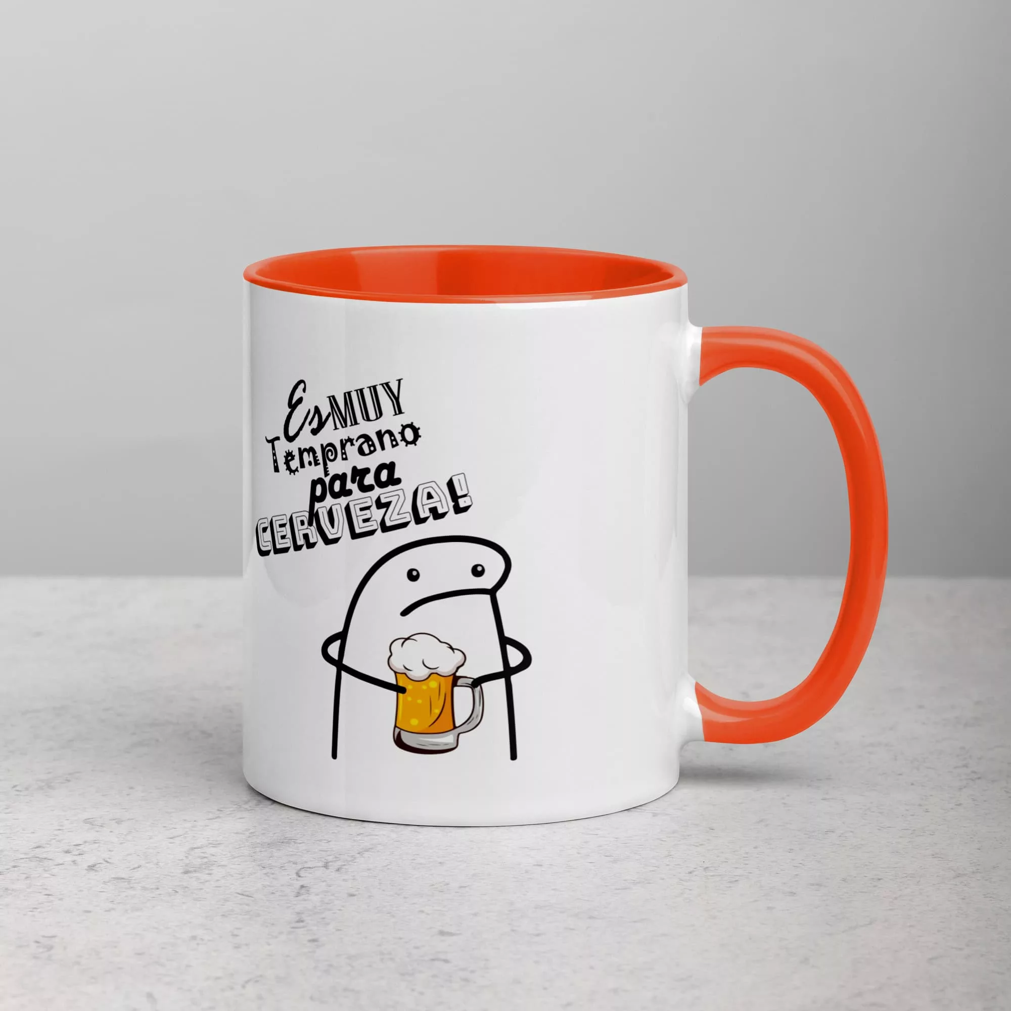 Taza Es Muy Temprano Para Cerveza Color Interior Naranja 11Oz Right - Supertazas taza es muy temprano para cerveza color interior naranja 11oz right | Supertazas