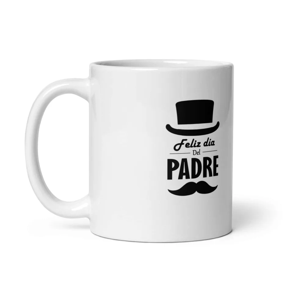 Taza Feliz Dia Del Padre Blanca Brillante Blanco 11Oz Left - Supertazas taza feliz dia del padre blanca brillante blanco 11oz left | Supertazas