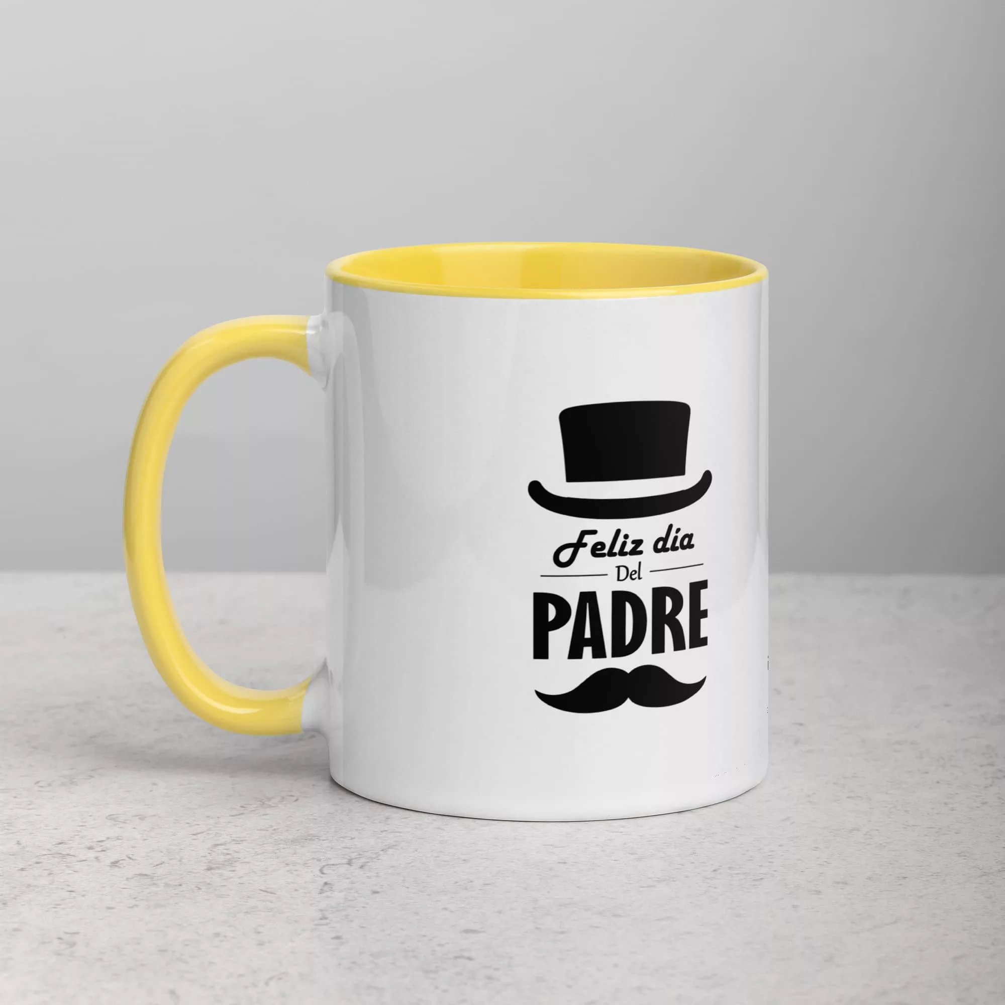taza feliz dia del padre color interior amarillo 11oz left | Supertazas